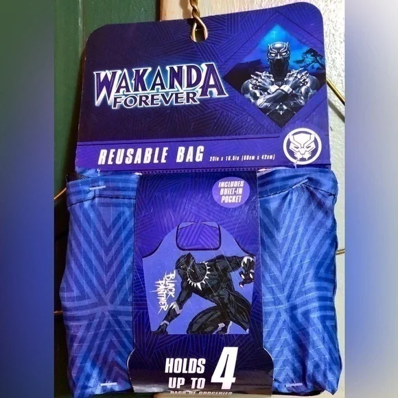 ⛱️Marvel’s Wakanda Forever Black Panther Reusable Bag Beach Pool Sleepovers - Picture 1 of 7